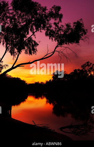 Sunrise Murray River Moama neue Wales Süden Victoria Australien Stockfoto