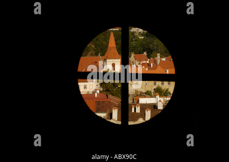 Tschechien, Cesky Krumlov, Blick von Burg Stockfoto