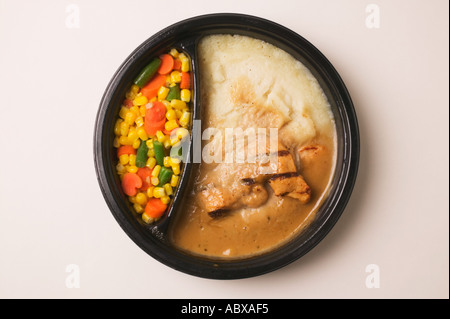 TV Dinner Runde Platte Stockfoto