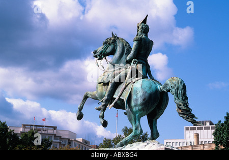 Statue von Andrew Jackson auf einem Pferd in Washington DC Stockfoto