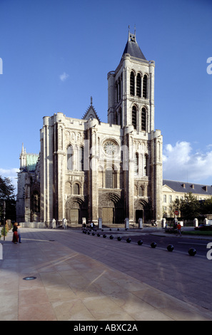 Saint-Denis, Kathedrale, Westfassade Stockfoto