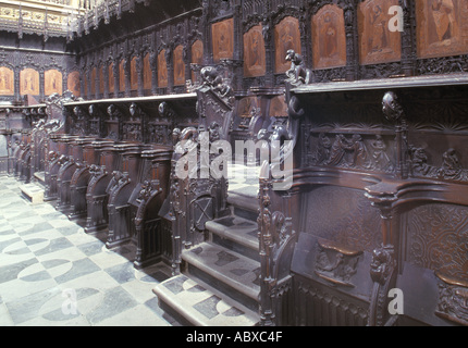 Plasencia, Neue Kathedrale, Chorgestühl von Rodrigo Aleman Stockfoto