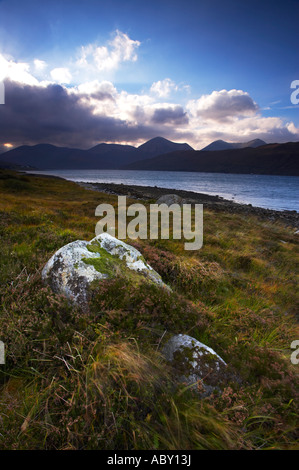 Loch Ainort im späten Nachmittag Licht auf der Isle Of Skye Stockfoto