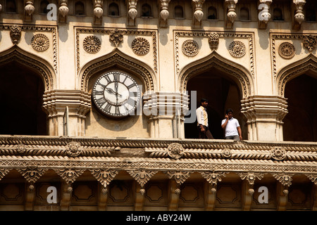 Detail Charminar die vier Türme Basar Hyderabad Andhra Pradesh, Indien Stockfoto