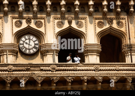 Detail Charminar die vier Türme Basar Hyderabad Andhra Pradesh, Indien Stockfoto