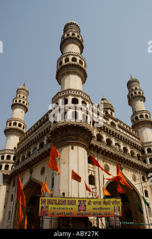 Charminar die vier Türme Basar Hyderabad Andhra Pradesh, Indien Stockfoto