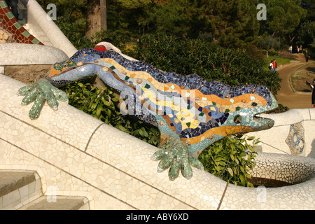 Gaudi Drachen Parc Güell Barcelona Stockfoto