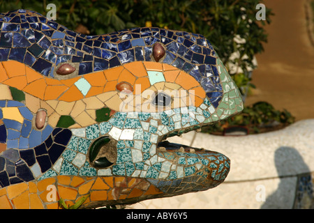 Gaudi Drachen Parc Güell Barcelona Stockfoto