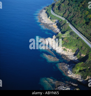 Küstenstraße Cornwall UK Luftbild Stockfoto