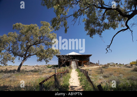 Historische Kinchega Woolshed Kinchega Nationalpark Outback New South Wales Australien Stockfoto