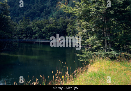 Der Milford Track, Fiordland-Nationalpark, Südinsel, Neuseeland, horizontal Stockfoto