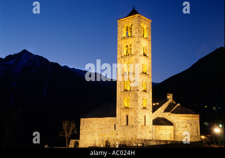 Sant Climent de Taüll. Romanische Kirche (S. XII). Taüll. Alta Ribagorça. Lleida. Spanien Stockfoto