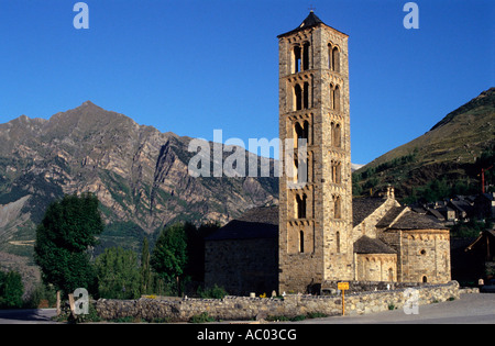 Sant Climent de Taüll. Romanische Kirche (S. XII). Taüll. Alta Ribagorça. Lleida. Spanien Stockfoto