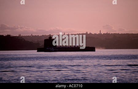 Morgendämmerung über Fort Denison Stockfoto