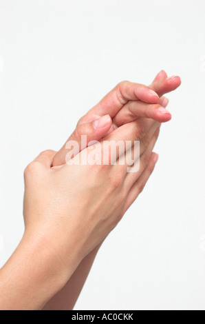 Nahaufnahme eines jungen Womans Hände Stockfoto