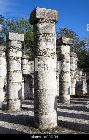 Gruppe der Tausend Säulen, archäologische Stätte Chichen Itza, Chichen Itza, Bundesstaates Yucatán, Mexiko Stockfoto