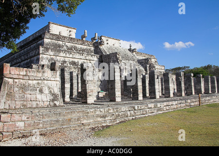 Tempel der Krieger, archäologische Stätte Chichen Itza, Chichen Itza, Bundesstaates Yucatán, Mexiko Stockfoto