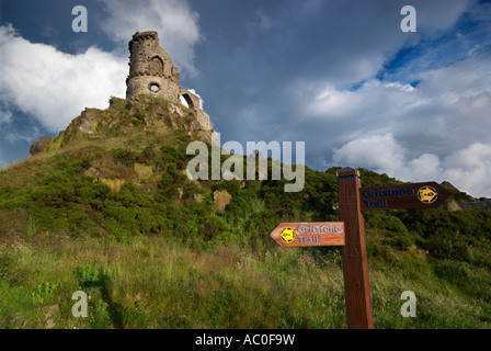 Gritstone Marker Post bei Mow Cop an der Cheshire Staffordshire Grenze UK Stockfoto