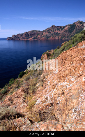 Girolata Trek - Korsika, Frankreich Stockfoto