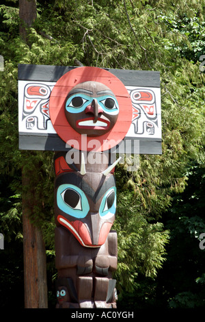 Totempfahl im Stanley Park, Vancouver, Kanada Stockfoto