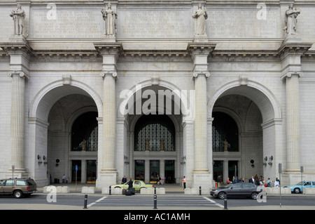 Union station Eingang Fassade Washington DC USA Stockfoto