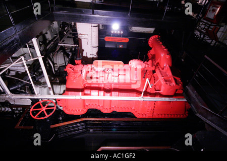 Royal Mail Steamer RMS Queen Mary Schiff Long Beach Kalifornien Maschinenraum Stockfoto