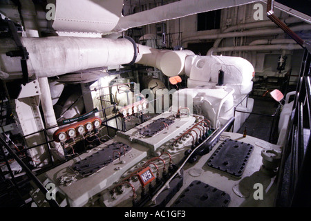 Royal Mail Steamer RMS Queen Mary Schiff Long Beach Kalifornien Maschinenraum Stockfoto