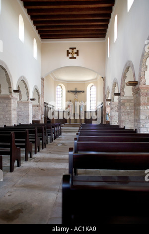 Innenraum der Kirche DOMPETER Saint-Pierre 11. Jahrhundert AVOLSHEIM Elsass Frankreich Stockfoto