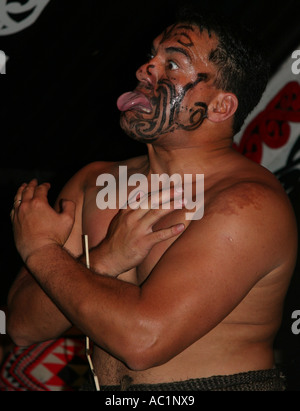 Haka Maori Stammes-Tanz Stockfoto