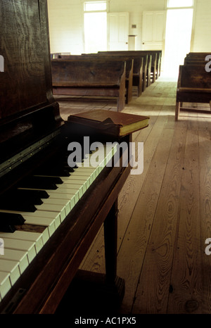 Innen alte Methodistenkirche in Cade der Cove großen rauchigen Mountain Nationalpark Stockfoto