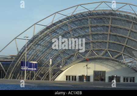 Ausstellungshalle an der neuen Messe Leipzig Sachsen Deutschland Stockfoto