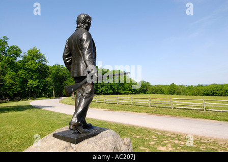 Denkmal für ein Bürger namens John Burns am Gettysburg National Battlefield Park und Friedhof Pennsylvania PA Stockfoto