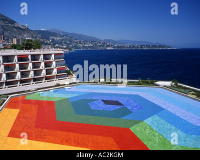 Monte Carlo, Monaco. "Hexa Grace" von Victor Vasarely am Dach des Centre de Congres Stockfoto