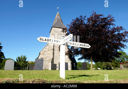 Str. Marys Kirche im Dorf von Newchurch Powys Mid Wales UK Stockfoto