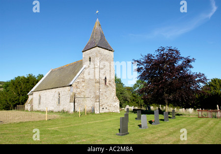 Str. Marys Kirche im Dorf von Newchurch Powys Mid Wales UK Stockfoto