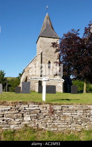 Str. Marys Kirche im Dorf von Newchurch Powys Mid Wales UK Stockfoto