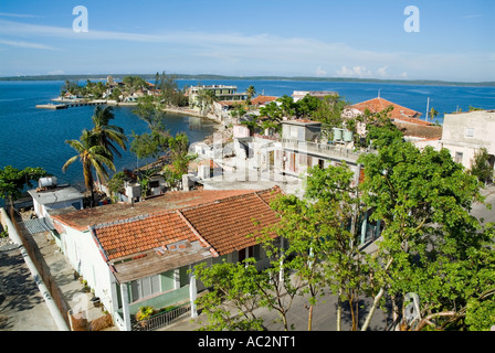 Cienfuegos-Bay - gesehen von der Palacio del Valle auf Punta Gorda, Cienfuegos, Kuba. Stockfoto