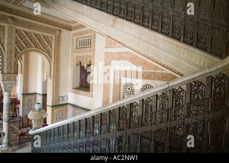 Treppe im Inneren der Palacio del Valle auf Punta Gorda, Cienfuegos, Kuba. Stockfoto