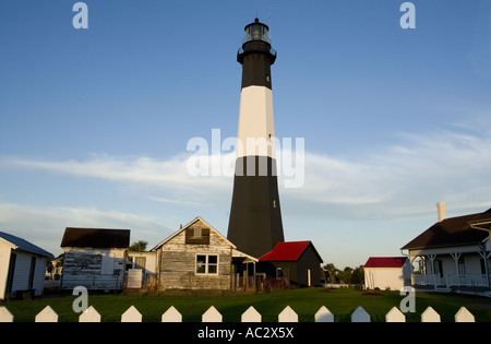 Tybee Island Light bei Sonnenaufgang, Savannah, Georgia Stockfoto