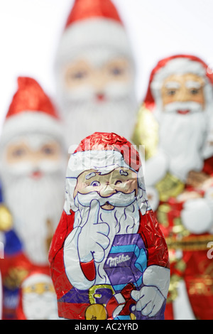 Schoko Weihnachtsmann Figur. Weihnachtsgebäck. Stockfoto