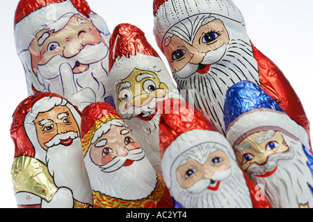 Schoko Weihnachtsmann Figur. Weihnachtsgebäck. Stockfoto