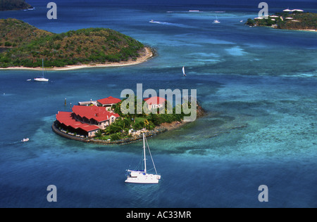 Urlaubsort auf einer Insel, Niederländische Antillen-Saba Stockfoto