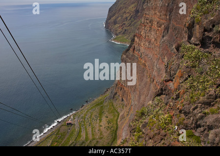 Luftseilbahn in Camara de Lobos, Portugal, Madeira Stockfoto