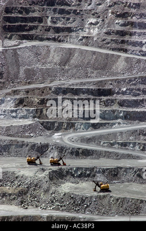 Bagger am unteren Rand des Schwarzsees Asbest mine in Quebec Stockfoto