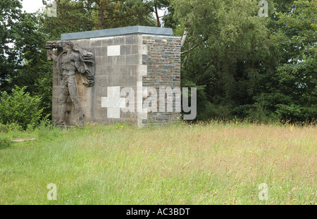 NS-Zeit Statue von Uebermensch, Burg Vogelsang, Deutschland Stockfoto