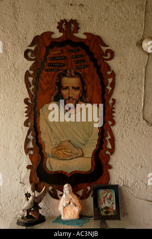 Bild von Jesus in einem Haus-Oaxaca-Stadt Mexiko Stockfoto