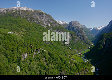 Blick vom Europäischen Stalheim Hotel Norwegen Stockfoto