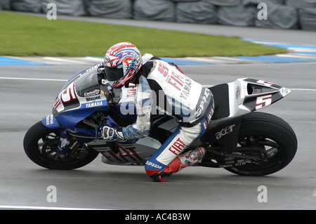 Colin Edwards (USA) die 2007 Nickel & Dime British Motorcycle Grand Prix - Donington Park racing Stockfoto