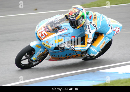 Mattia Pasini (ITA) der 2007 Nickel & Dime British Motorcycle Grand Prix - Donington Park racing Stockfoto