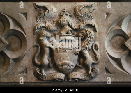 Das Familienwappen Coleridge an der Spielpfeife Haus, schon St Mary in Devon UK Stockfoto